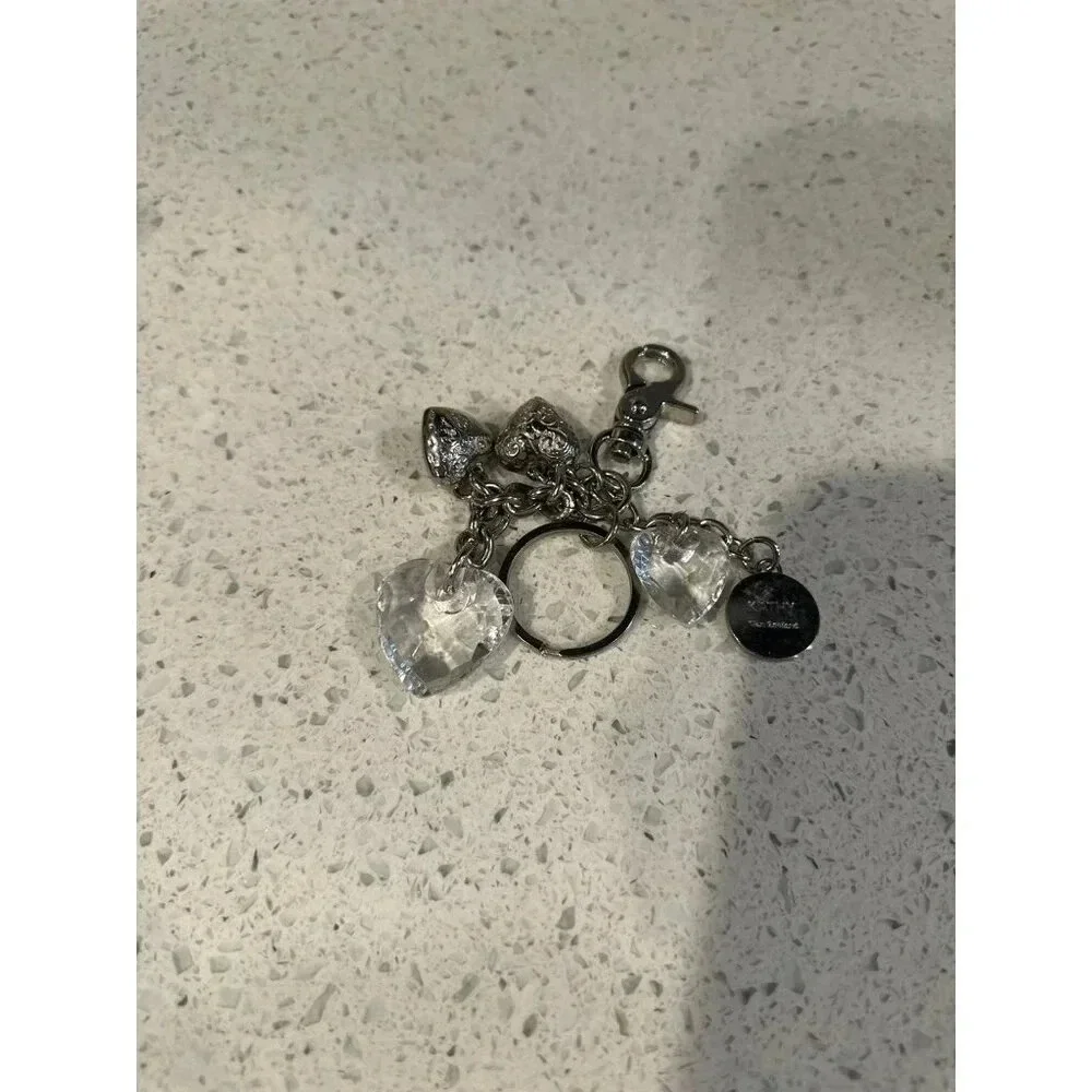 Vintage Keychain Summer Sale‎ Trinkets Bling And What Not Silver Hearts (g7)